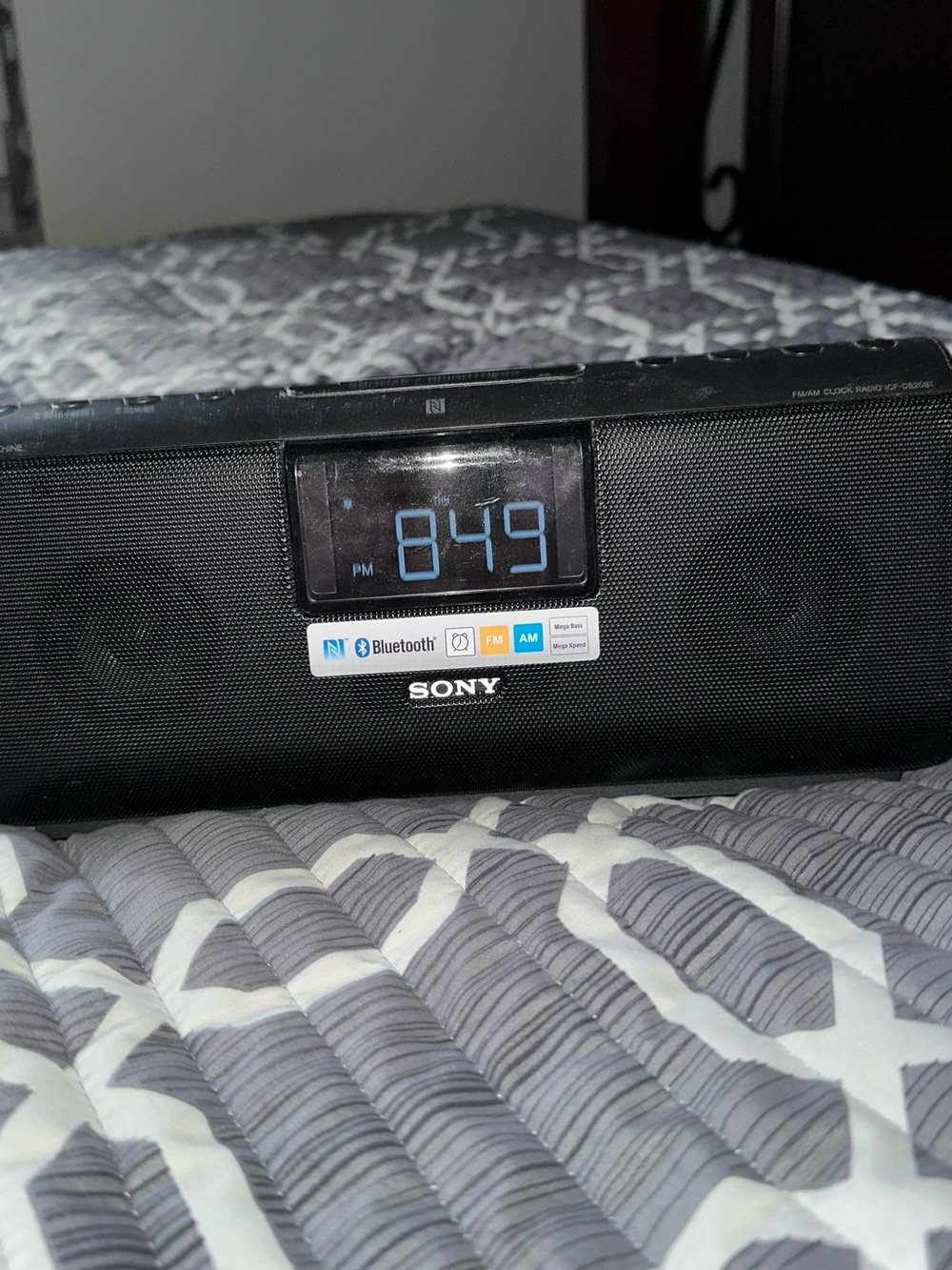 Sony Black Digital Bluetooth Clock Speaker, Radio, Alarm